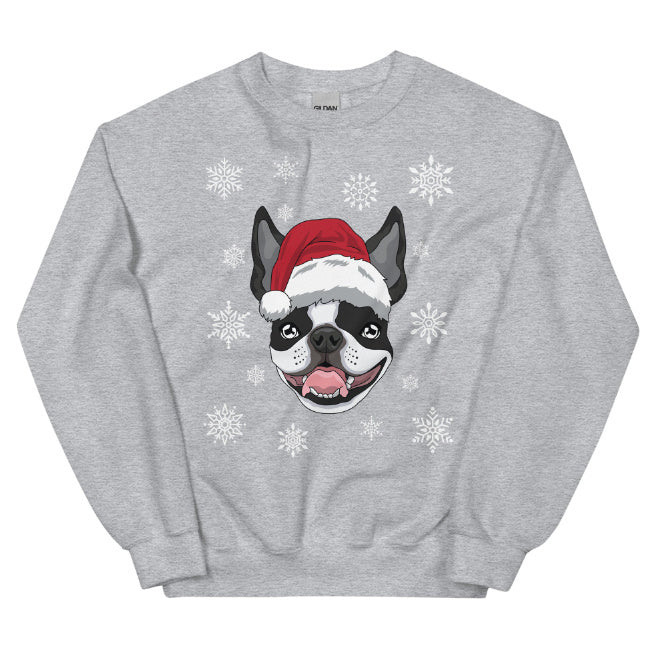 Boston Terrier Christmas Crew Sweatshirt