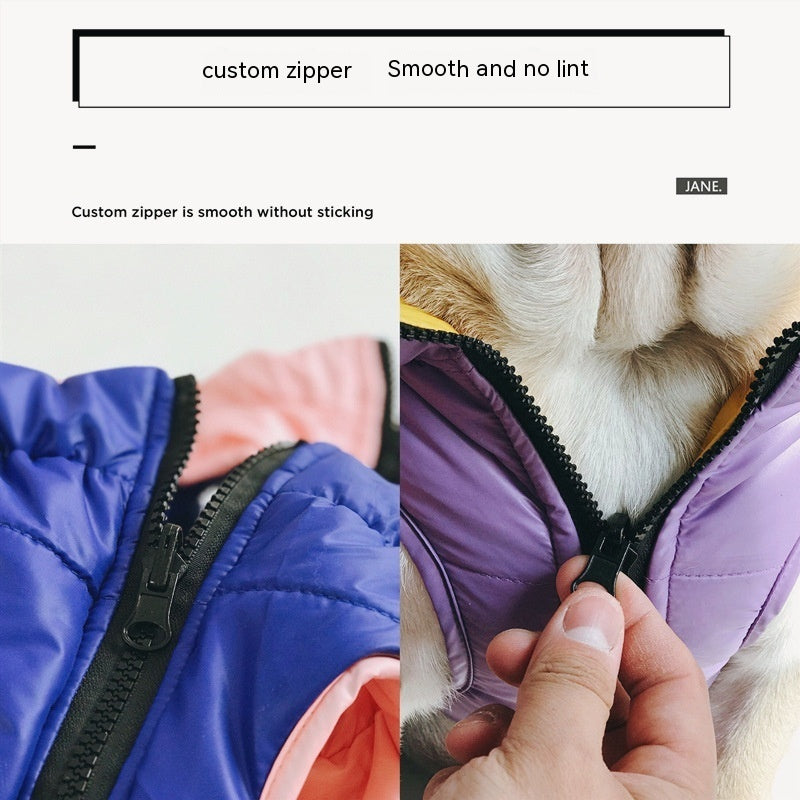 Pet Autumn And Winter Double-sided Cotton Vest Pug Jarre Aero Bull Ski Shirt
