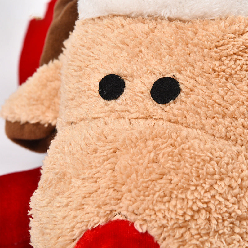 Round Plush Reindeer Dog Bed