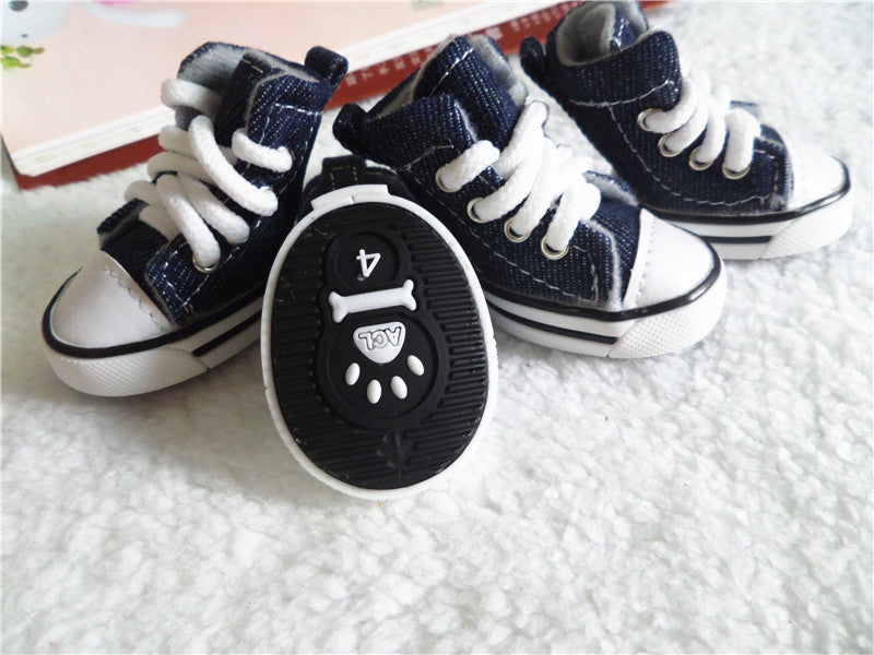 Denim High Top Dog Sneakers