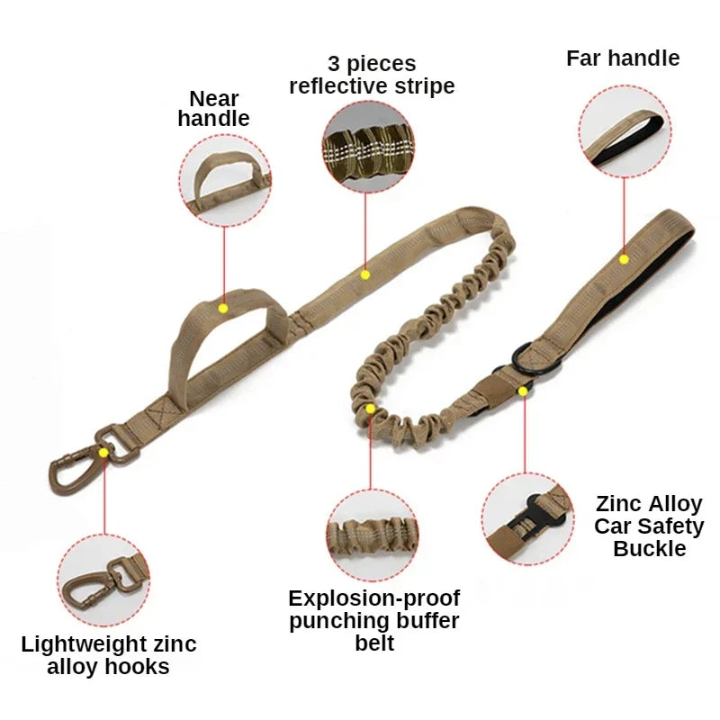 Durable Tactical Dog Collar Leash sold by Poopy and Poops General Pet Store poppyandpoops.ca