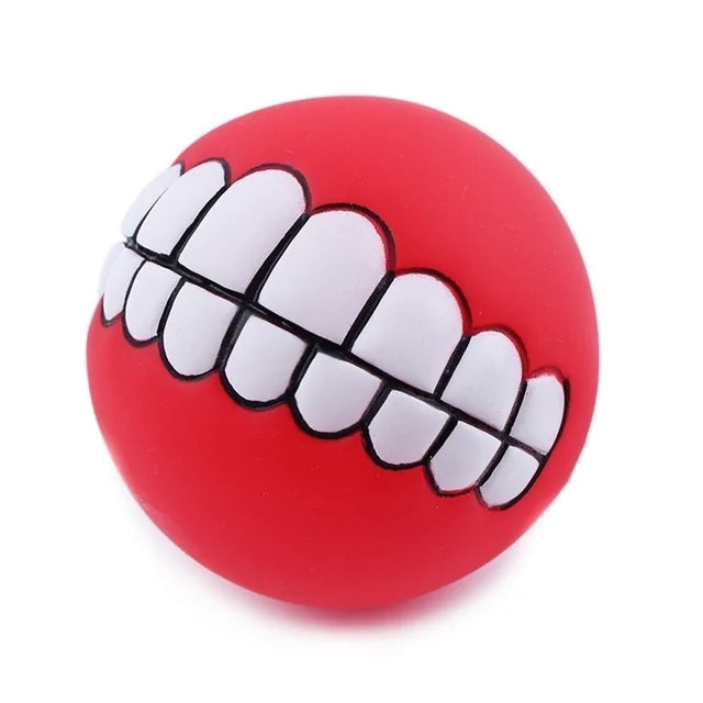 Pet Ball Teeth Silicon Chew Toys for Large Dog Breeds Red sold by Poopy and Poops General Pet Store poppyandpoops.ca