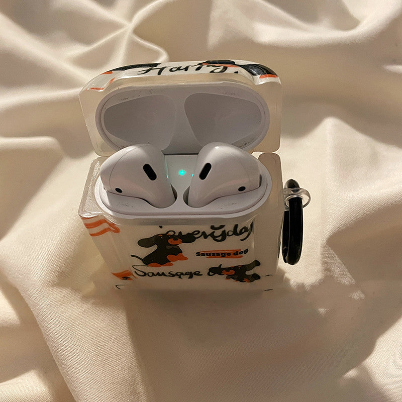 Cartoon Dachshund Silicone iPhone Case in White