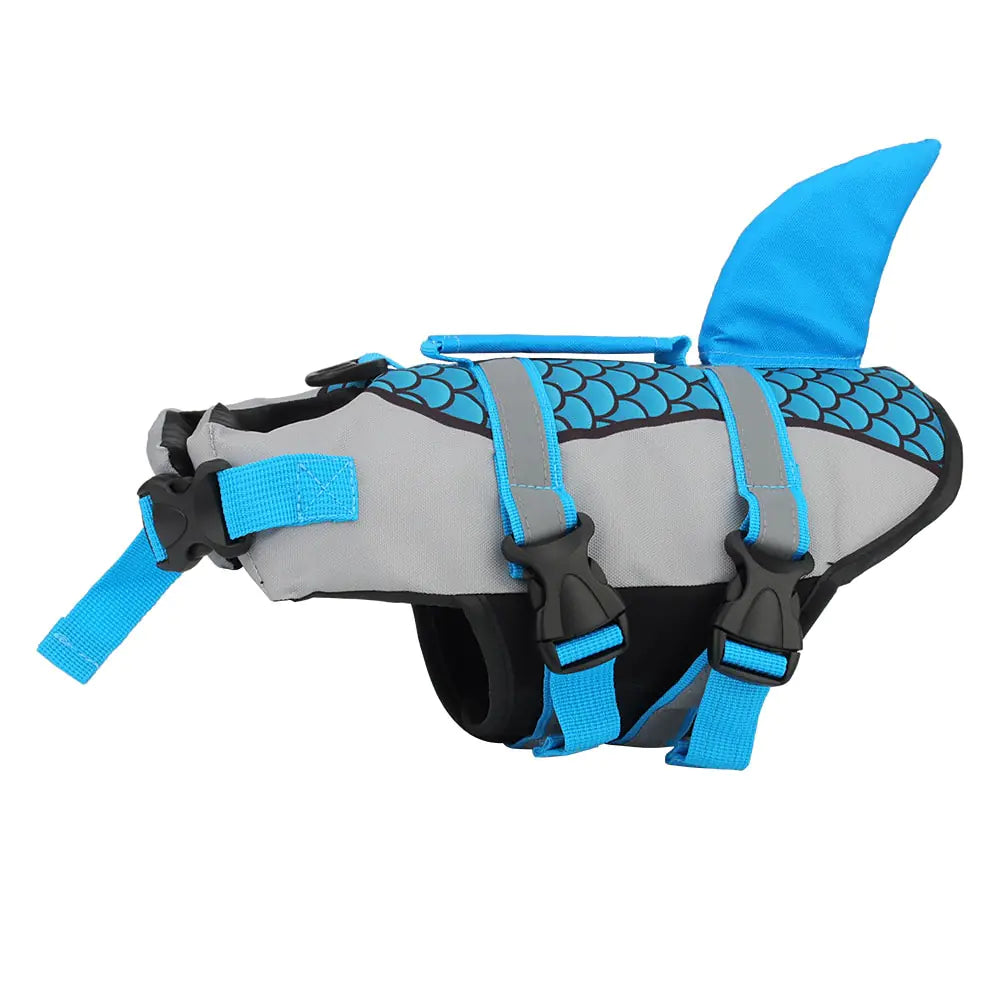 Shark Pet Dog Life Jacket Vest Blue sold by Poopy and Poops General Pet Store poppyandpoops.ca
