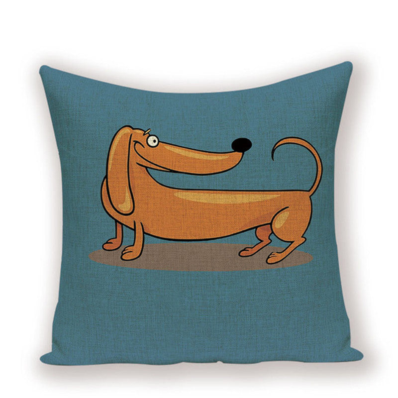 45*45cm Dachshund Throw Cushion Cover in 16 Different Prints