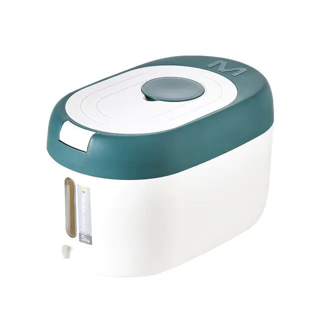 Dog Food Storage Bin Kitchen Bucket Green 5KG: 30.8*19.5*18 Centimeter sold by Poopy and Poops General Pet Store poppyandpoops.ca