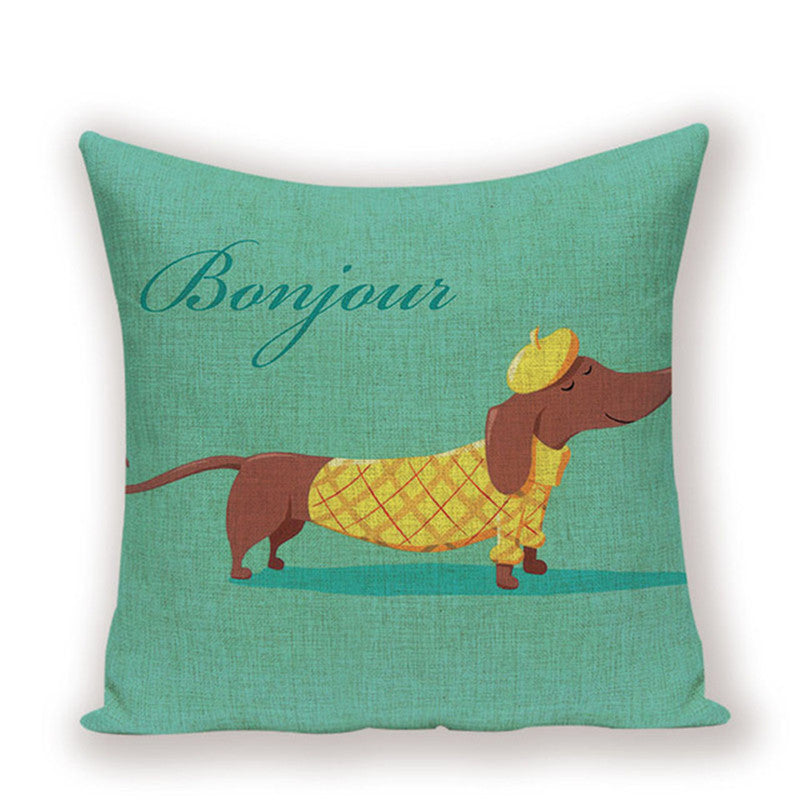 45*45cm Dachshund Throw Cushion Cover in 16 Different Prints