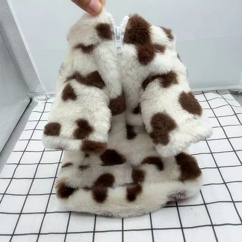 Puppy Dog Pet Warm Clothes Teddy Bichon Pomeranian Small Dog Love Plush Warm Coat