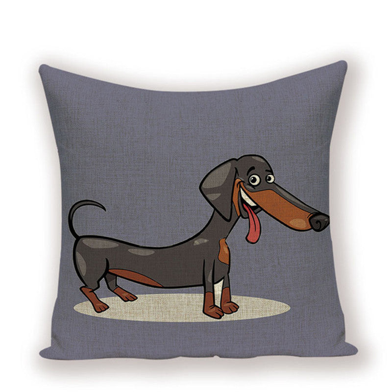 45*45cm Dachshund Throw Cushion Cover in 16 Different Prints
