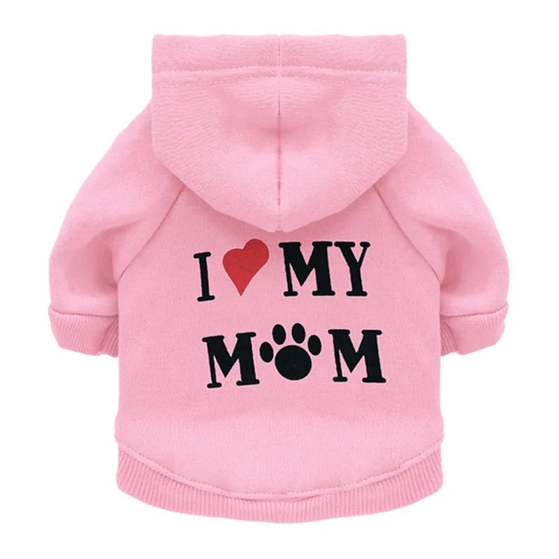 Security Dog Clothes Small Dog Hoodie Coat Pink Mom Extra Small sold by Poopy and Poops General Pet Store poppyandpoops.ca