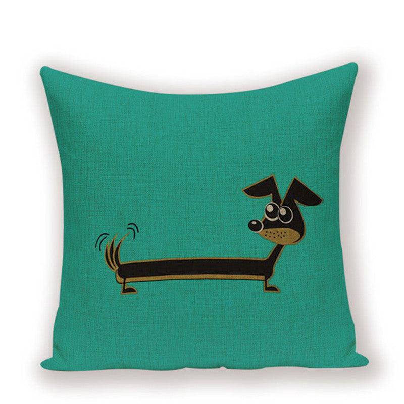 45*45cm Dachshund Throw Cushion Cover in 16 Different Prints