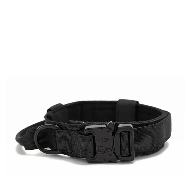 Durable Tactical Dog Collar Leash Black Collar sold by Poopy and Poops General Pet Store poppyandpoops.ca