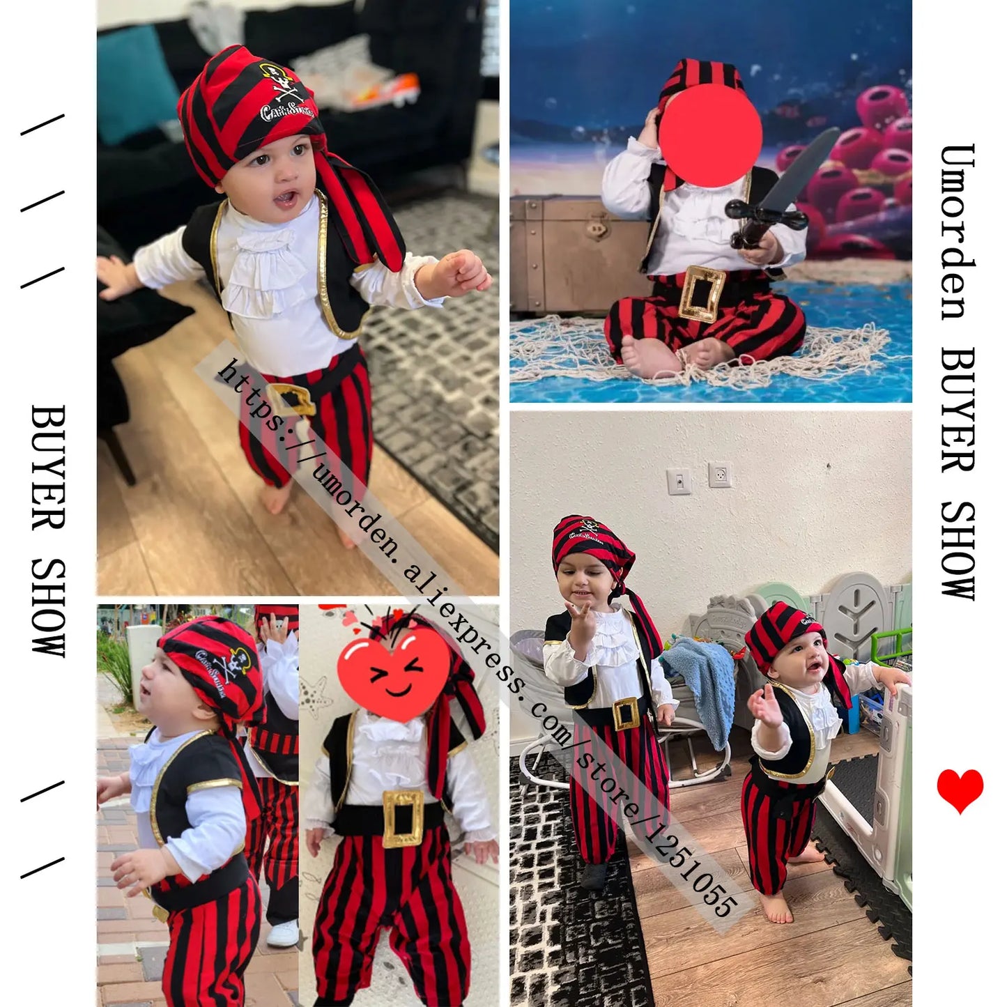 Baby Boys Girls Captain Pirate Halloween Costume sold by Poopy and Poops General Pet Store poppyandpoops.ca