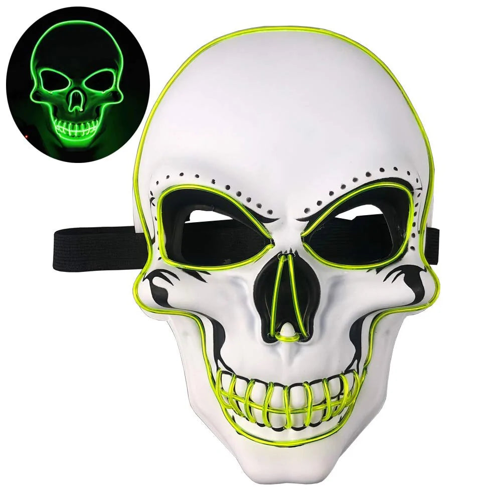 LED Skeleton Halloween Mask Green sold by Poopy and Poops General Pet Store poppyandpoops.ca