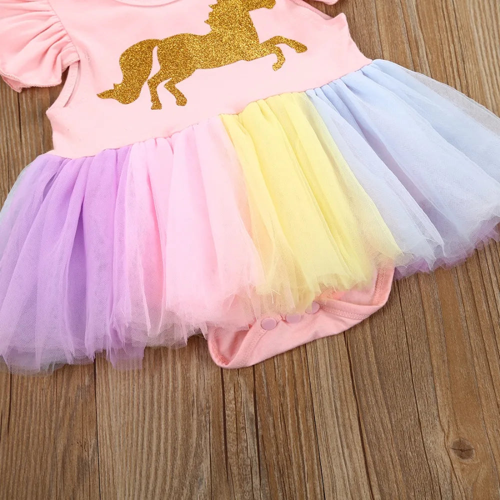 Newborn Infant Toddler Girl Romper Unicorn Cartoon Half Sleeve Jumpsuit Dresses Costumes Outfit Baby Girls Lace Tutu Dress 0-24M sold by Poopy and Poops General Pet Store poppyandpoops.ca