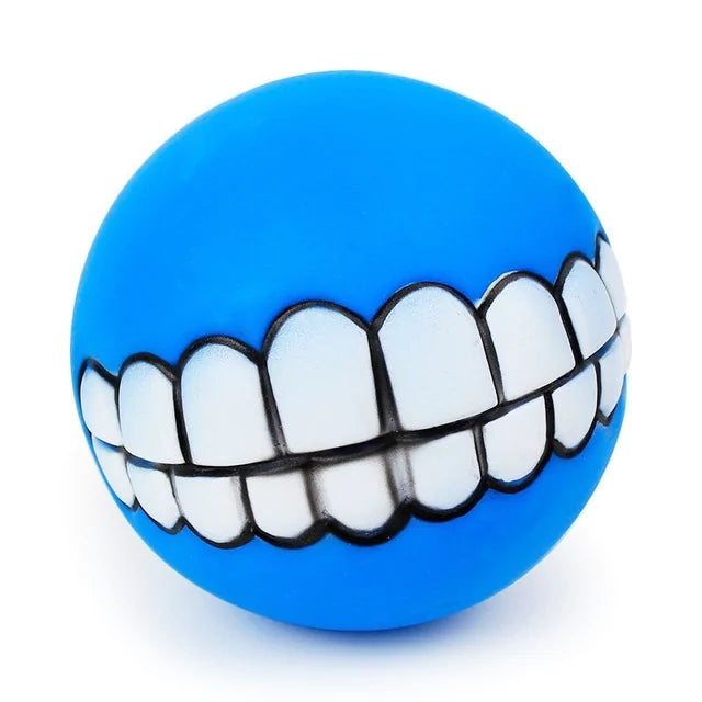 Pet Ball Teeth Silicon Chew Toys for Large Dog Breeds Blue sold by Poopy and Poops General Pet Store poppyandpoops.ca