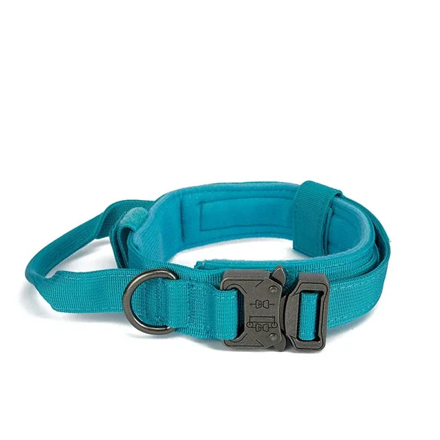 Durable Tactical Dog Collar Leash Blue Collar sold by Poopy and Poops General Pet Store poppyandpoops.ca