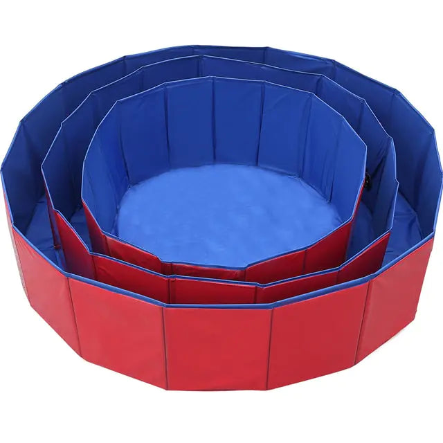 Foldable Summer Cooling Bathing Pool Red Blue M 60x20cm sold by Poopy and Poops General Pet Store poppyandpoops.ca