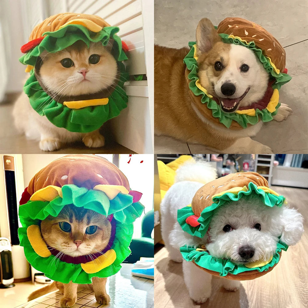 Matching Funny Dog Hamburger Halloween Costume sold by Poopy and Poops General Pet Store poppyandpoops.ca