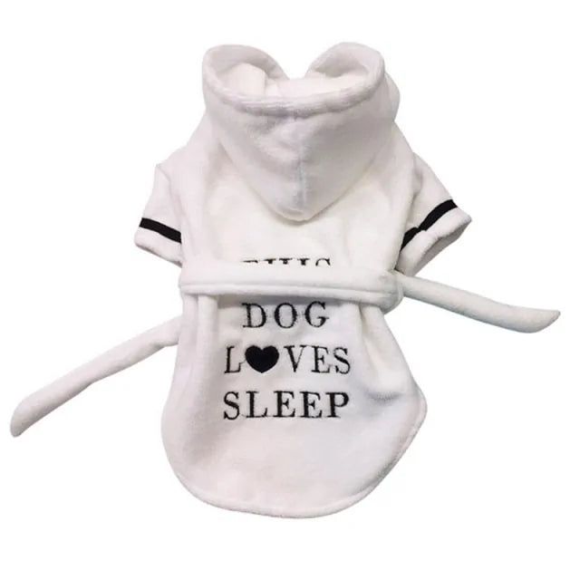 Pet Dog Bathrob Dog Pajamas Sleeping Clothes white Extra Large sold by Poopy and Poops General Pet Store poppyandpoops.ca