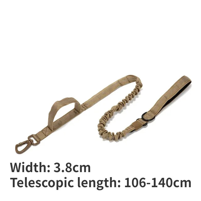 Durable Tactical Dog Collar Leash Khaki Leash 50-60CM sold by Poopy and Poops General Pet Store poppyandpoops.ca