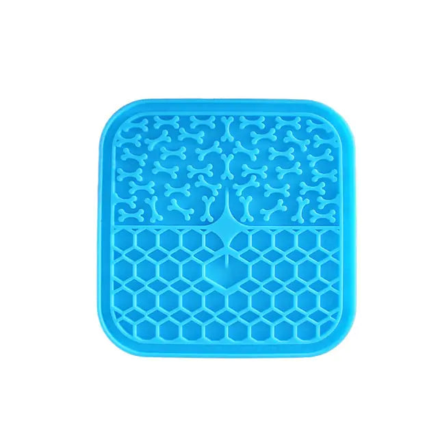 Silicone Pet Lick Mat Tray Blue sold by Poopy and Poops General Pet Store poppyandpoops.ca