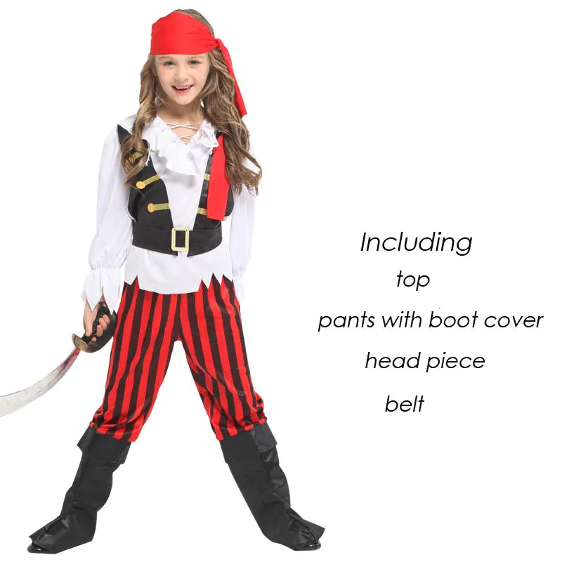 Matching Girls Kids Children Pirate Halloween Costume G-0332 (No Knife) sold by Poopy and Poops General Pet Store poppyandpoops.ca