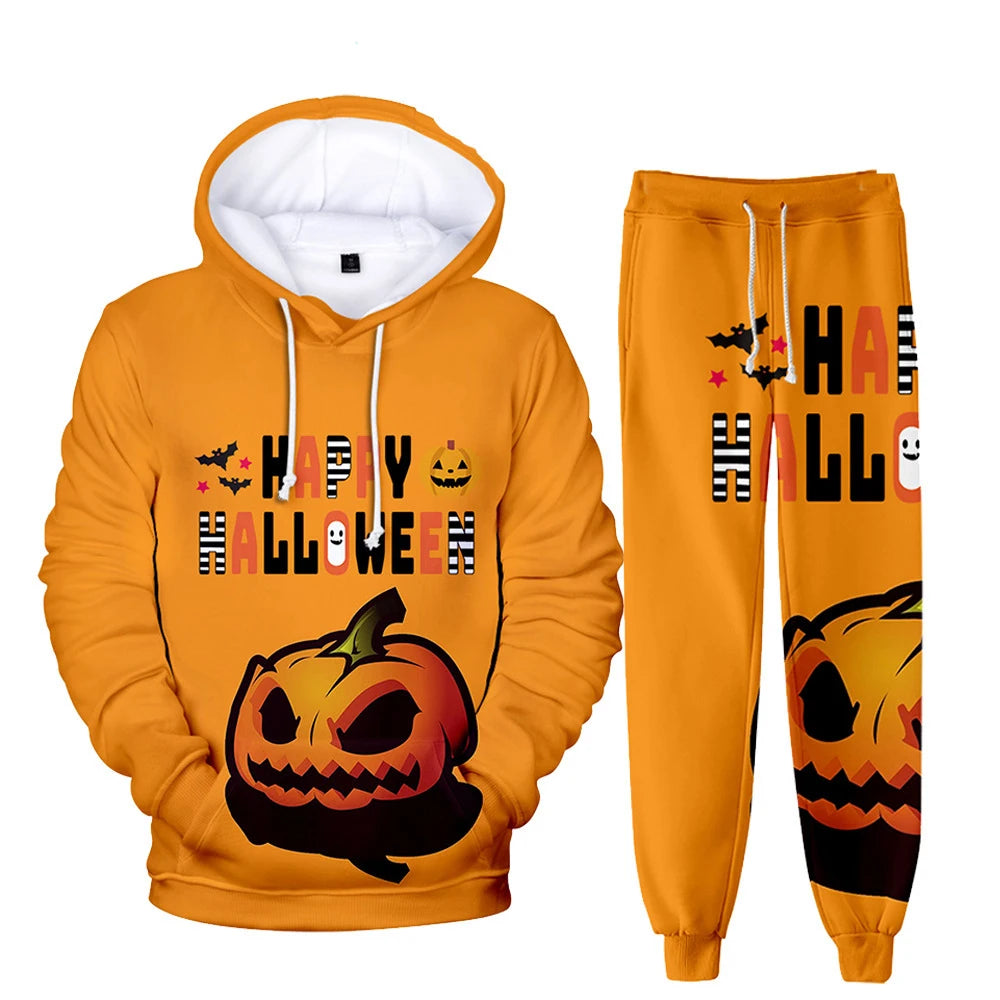 Unisex Halloween 3D Tracksuit Pumpkin Print Hoodie Sweatshirt Pant Jogger Sweat Suits 5 sold by Poopy and Poops General Pet Store poppyandpoops.ca