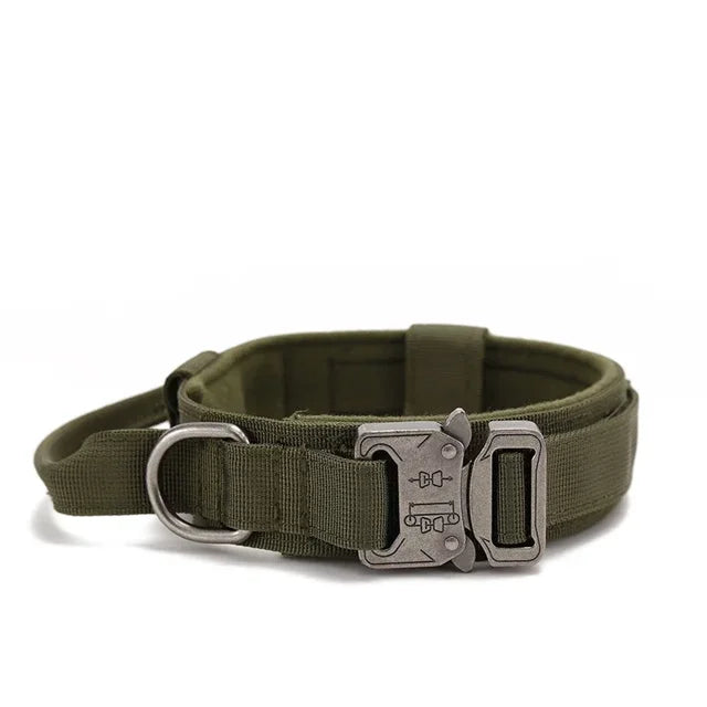Durable Tactical Dog Collar Leash Green Collar sold by Poopy and Poops General Pet Store poppyandpoops.ca