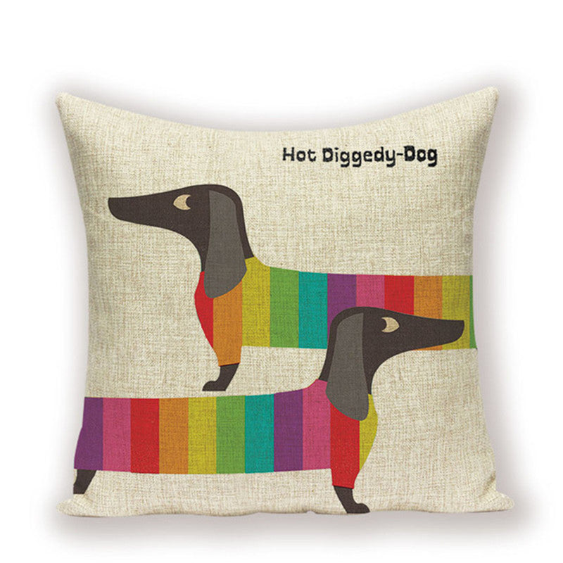45*45cm Dachshund Throw Cushion Cover in 16 Different Prints