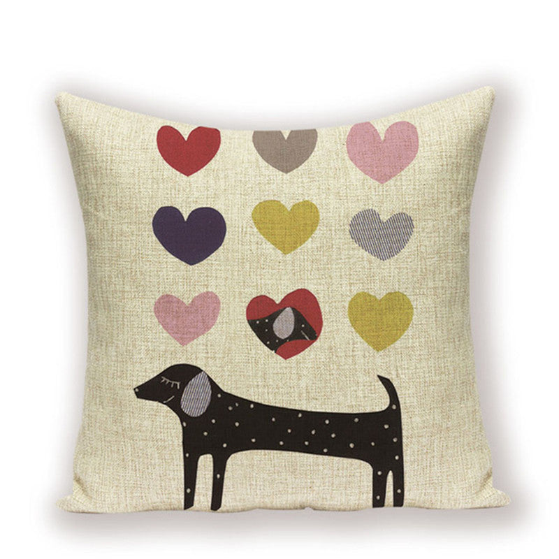 45*45cm Dachshund Throw Cushion Cover in 16 Different Prints