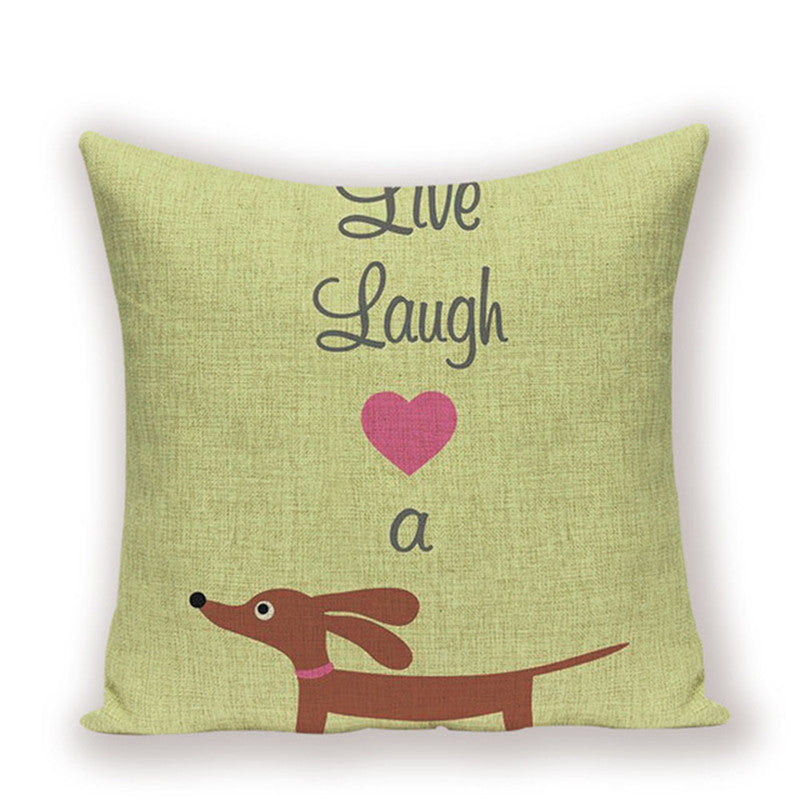 45*45cm Dachshund Throw Cushion Cover in 16 Different Prints