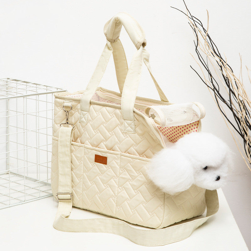 Small Pet Dog Handbag Carrier up to Small 7kg and Large 13kg in Cream