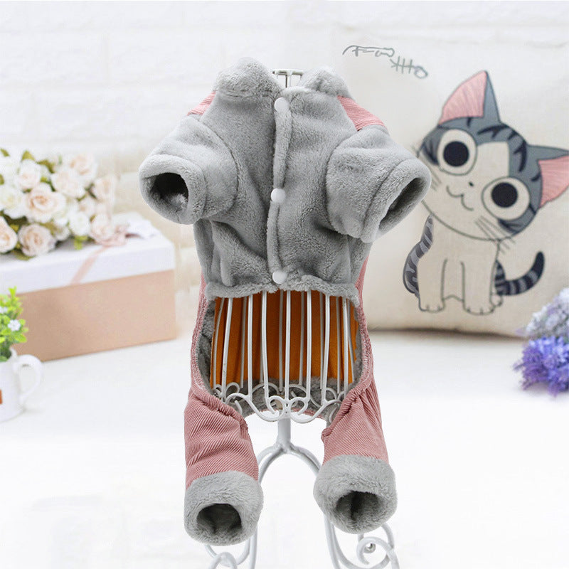 Fleece Cotton Valentine's Day Love Coverall Dog Onesie