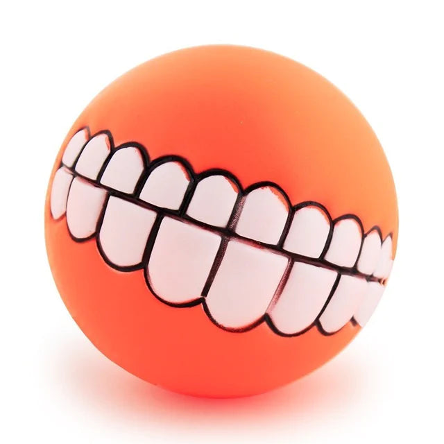 Pet Ball Teeth Silicon Chew Toys for Large Dog Breeds Orange sold by Poopy and Poops General Pet Store poppyandpoops.ca