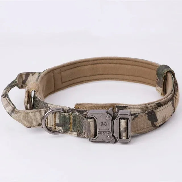 Durable Tactical Dog Collar Leash CP Camouflage Collar sold by Poopy and Poops General Pet Store poppyandpoops.ca