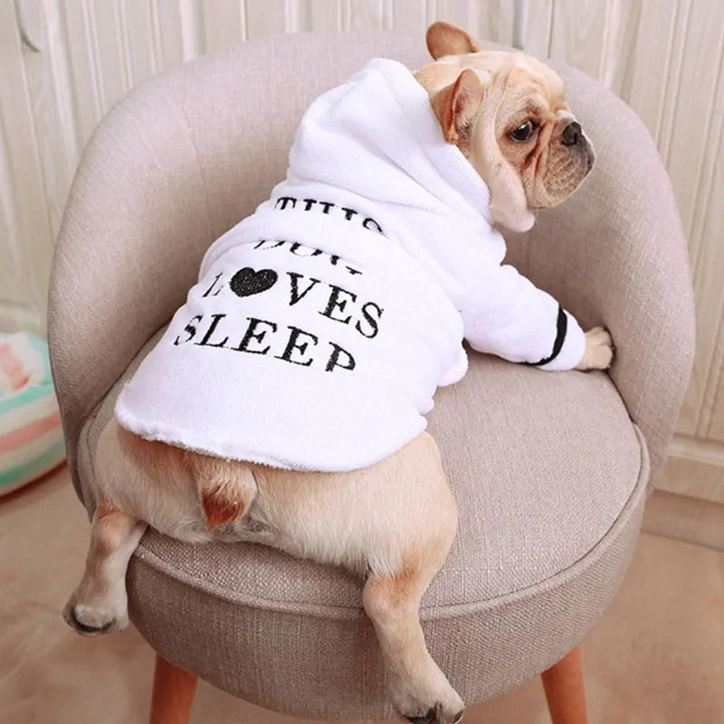 Pet Dog Bathrob Dog Pajamas Sleeping Clothes sold by Poopy and Poops General Pet Store poppyandpoops.ca