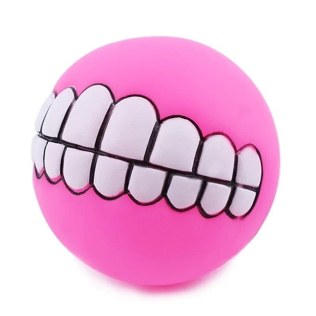 Pet Ball Teeth Silicon Chew Toys for Large Dog Breeds Rose Red sold by Poopy and Poops General Pet Store poppyandpoops.ca