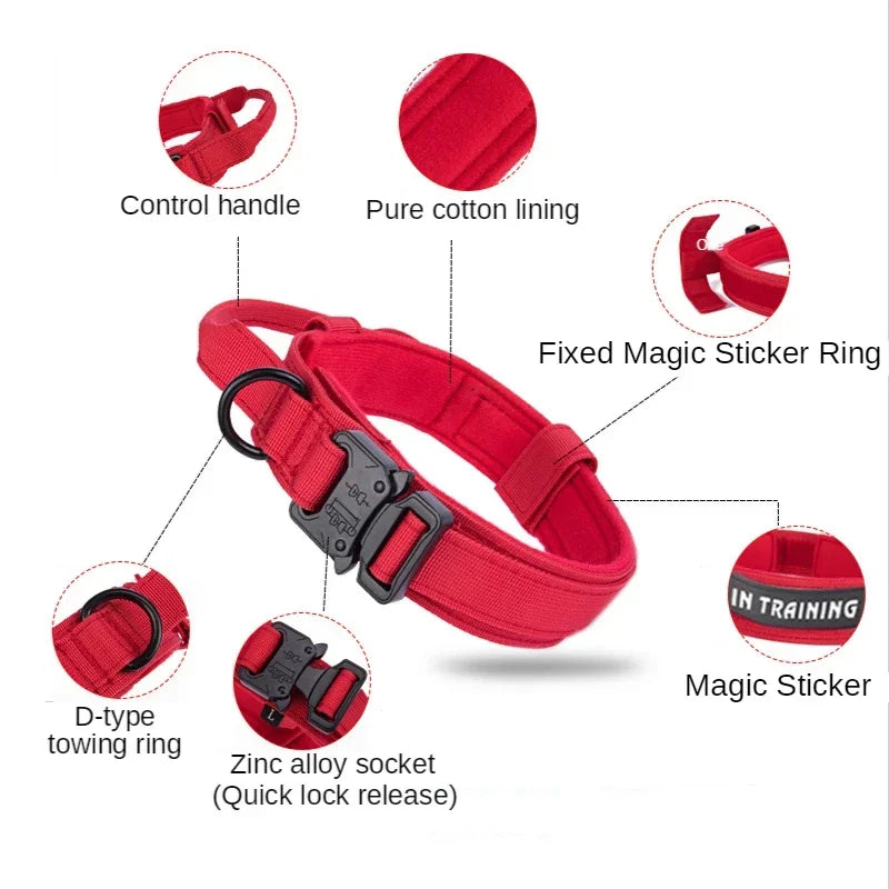 Durable Tactical Dog Collar Leash sold by Poopy and Poops General Pet Store poppyandpoops.ca