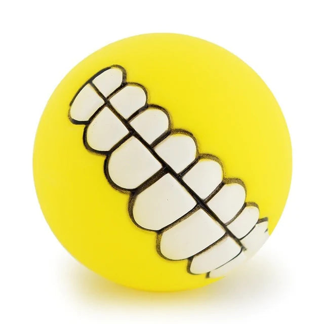 Pet Ball Teeth Silicon Chew Toys for Large Dog Breeds Yellow sold by Poopy and Poops General Pet Store poppyandpoops.ca