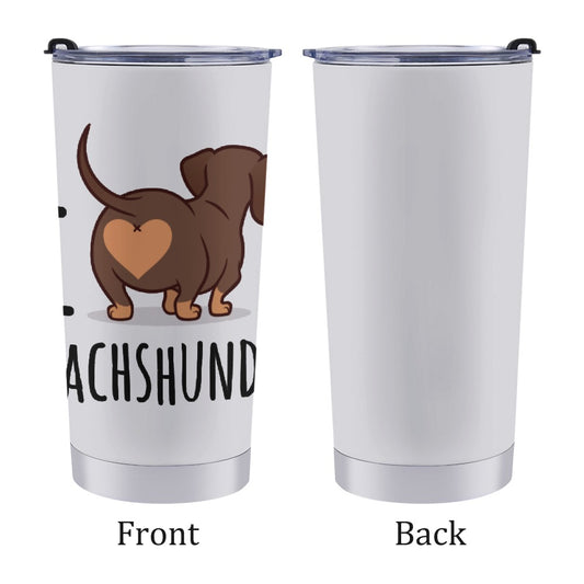 I love Dachshund Travel Coffee Mug 20 Oz in White