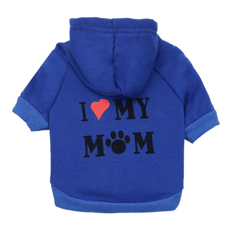 Security Dog Clothes Small Dog Hoodie Coat Blue Mom Large sold by Poopy and Poops General Pet Store poppyandpoops.ca