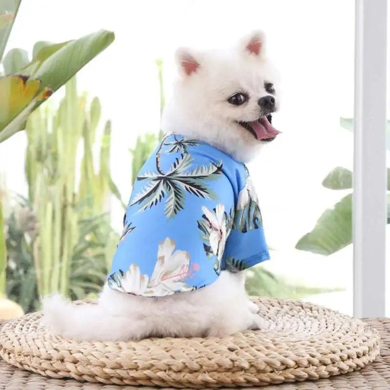 Hawaiian Tropical Dog T-Shirts sold by Poopy and Poops General Pet Store poppyandpoops.ca