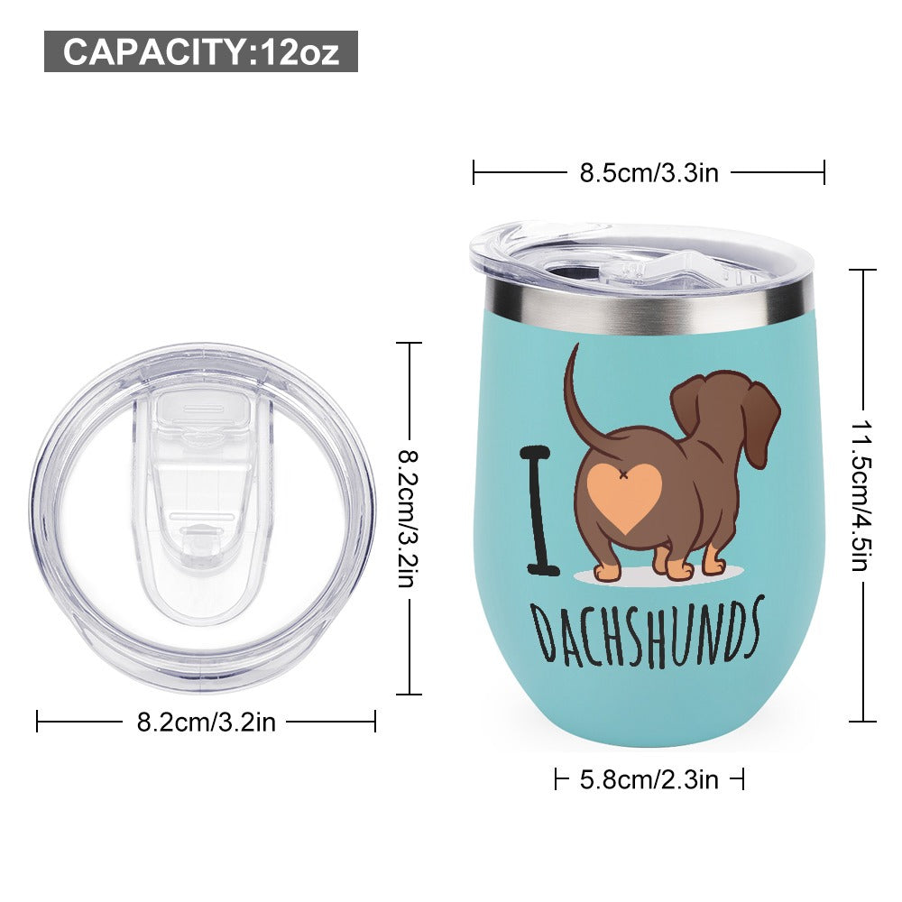 I love Dachshunds Stainless Steel Insulated Cup in Sea Green