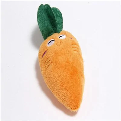 Mushroom Food Plush Squeaking Pet Toy sold by Poopy and Poops General Pet Store poppyandpoops.ca