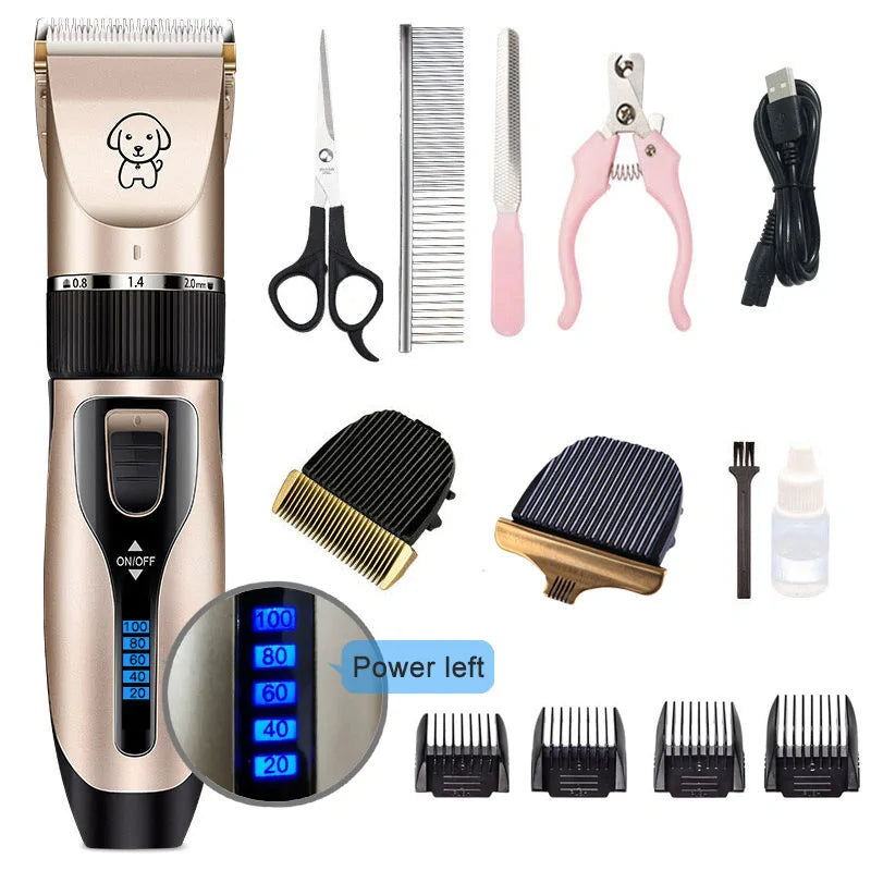 Rechargeable Pet Hair Clipper Grooming Set sold by Poopy and Poops General Pet Store poppyandpoops.ca