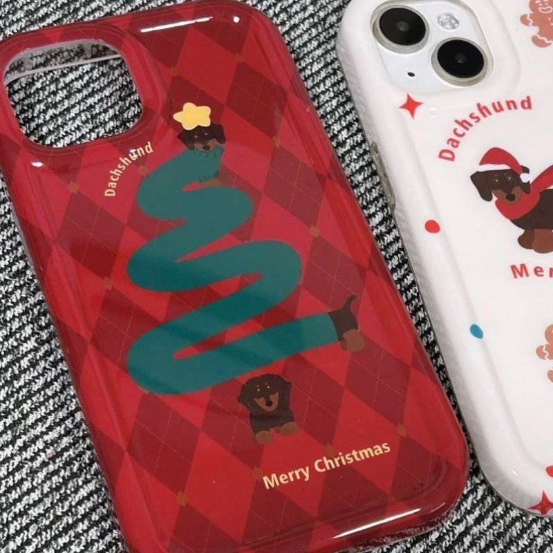 Dachshund Christmas Tree iPhone Drop-resistant Soft Shell Case