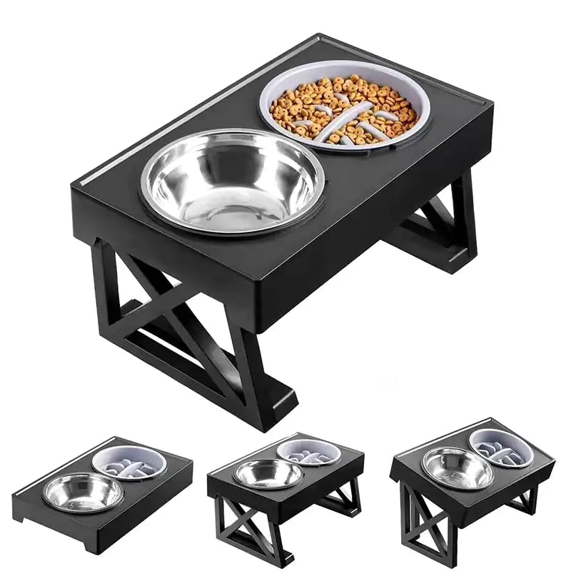 Angled Mess Free Dog Bowl sold by Poopy and Poops General Pet Store poppyandpoops.ca