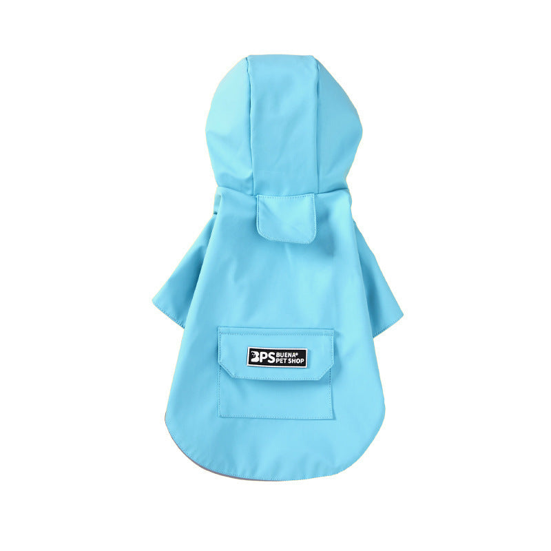 Solid Color Pet Dog Rain Coat in Yellow Blue and Pink