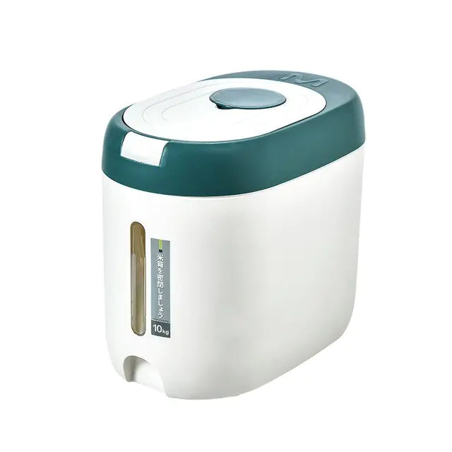 Dog Food Storage Bin Kitchen Bucket Green 10KG: 30.8*19.5*26.5 Centimeter sold by Poopy and Poops General Pet Store poppyandpoops.ca